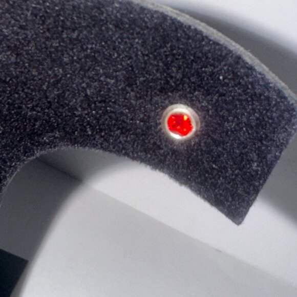 5 Mm Round Ruby Red Cz And Sterling Post Earrings - Picture 4 of 15